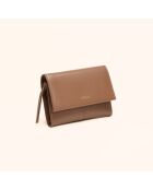 Portafoglio Emilie in pelle taupe - 13x10x2 cm