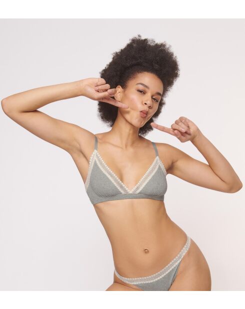 Reggiseno Go Ribbed grigio melange