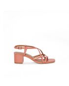 Escarpins Lysia en cuir corail