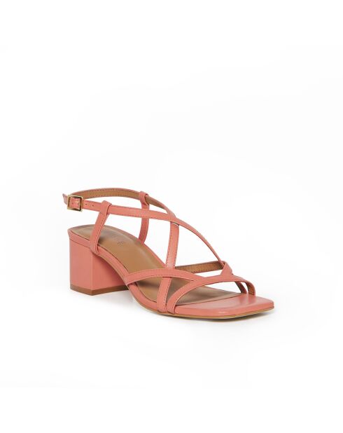 Escarpins Lysia en cuir corail