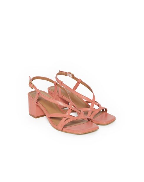 Escarpins Lysia en cuir corail