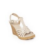Fabuleuse beige leren sandalen