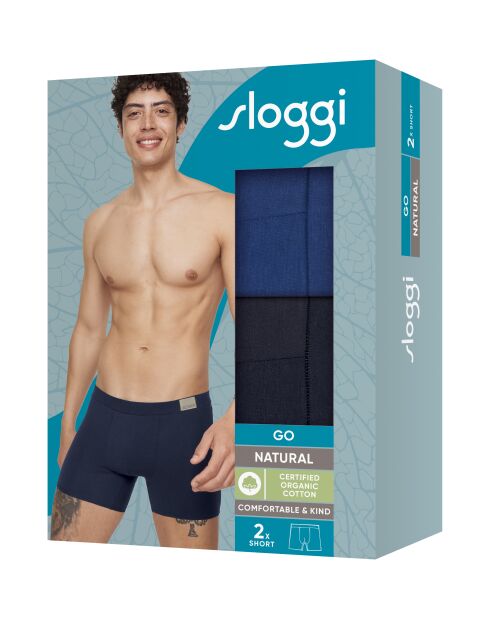 Lor de 2 shorties Go Natural bleu foncé