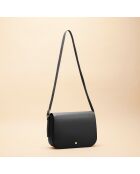 Sac bandoulière Adèle en cuir noir - 28x19x8,5 cm