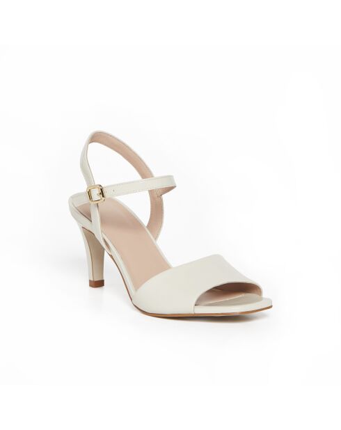 Sandales Flamme en cuir crème