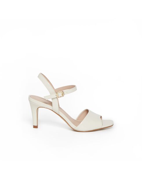 Sandales Flamme en cuir crème