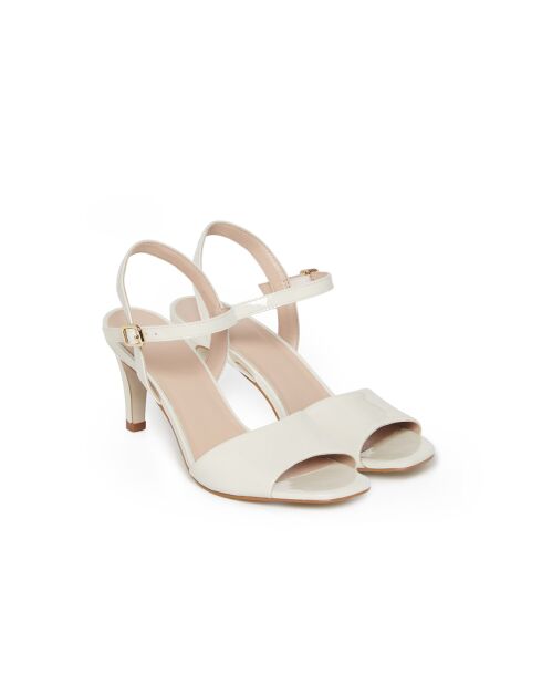 Sandales Flamme en cuir crème