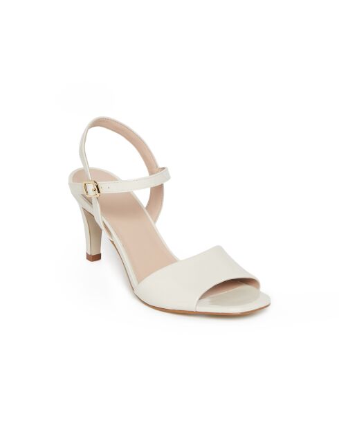 Sandales Flamme en cuir crème