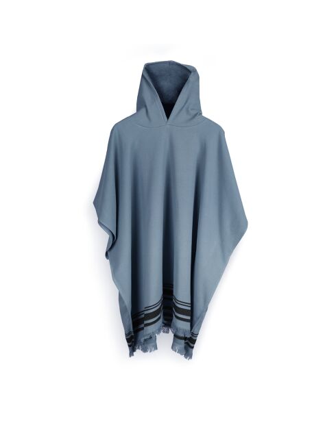 Faro Poncho aus Baumwollschwamm Sturmblau/Schwarz - 100x88 cm