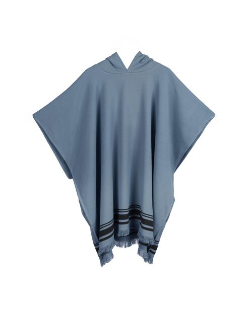 Faro Poncho aus Baumwollschwamm Sturmblau/Schwarz - 100x88 cm