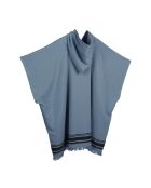 Faro katoenen sponcho stormblauw/zwart - 100x88 cm