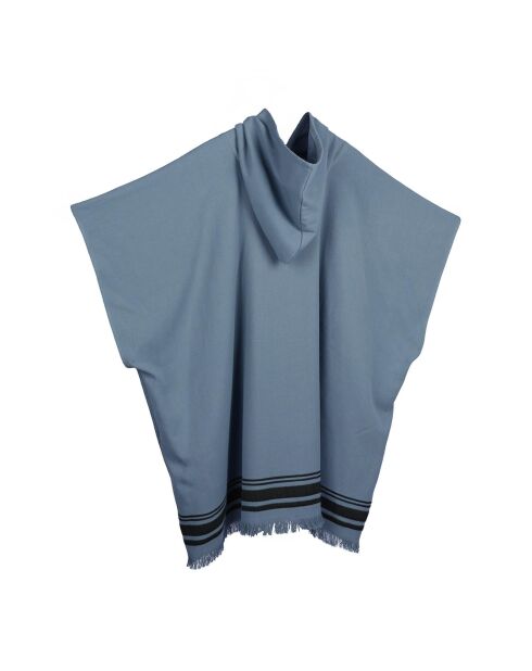 Faro Poncho aus Baumwollschwamm Sturmblau/Schwarz - 100x88 cm