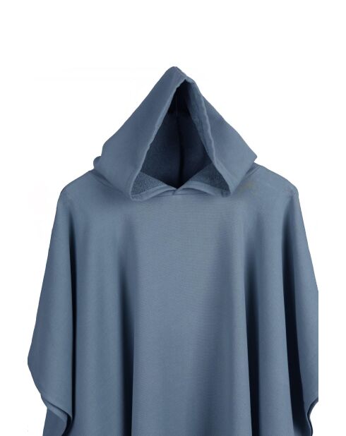 Faro Poncho aus Baumwollschwamm Sturmblau/Schwarz - 100x88 cm