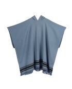 Faro katoenen sponcho stormblauw/zwart - 100x88 cm