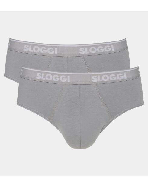 Set di 2 slip Go Abc H Midi Midi grigio pietra