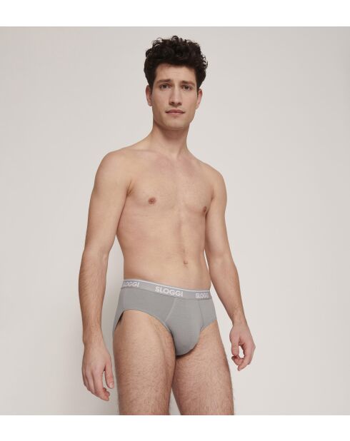 Set di 2 slip Go Abc H Midi Midi grigio pietra