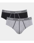 Set di 2 slip Midi Start Midi neri/grigi