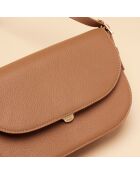 Sac porté épaule Béa en cuir cognac - 20x11,9x3,9 cm