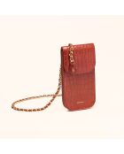 Pochette smartphone Chloé en cuir brique - 19,6x10x2,1 cm
