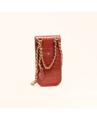 Pochette smartphone Chloé en cuir brique - 19,6x10x2,1 cm