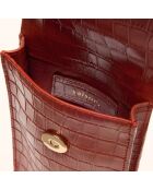 Pochette smartphone Chloé en cuir brique - 19,6x10x2,1 cm