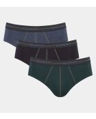 Set di 3 slip Start Midi verde/nero/blu