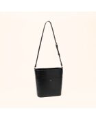Sac seau Luz en cuir noir - 25x22x10 cm