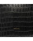 Sac seau Luz en cuir noir - 25x22x10 cm