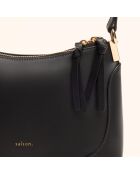 Sac bandoulière Denise en cuir noir - 23,5x15x8,5 cm
