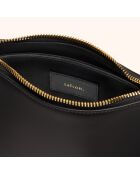Sac bandoulière Denise en cuir noir - 23,5x15x8,5 cm