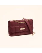Sac porté épaule Frida en cuir bordeaux - 29x17,3x7 cm