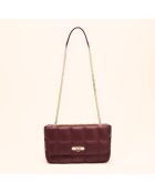 Sac porté épaule Frida en cuir bordeaux - 29x17,3x7 cm