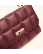 Sac porté épaule Frida en cuir bordeaux - 29x17,3x7 cm