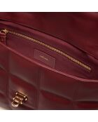 Sac porté épaule Frida en cuir bordeaux - 29x17,3x7 cm
