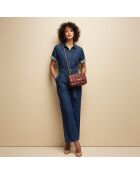 Sac porté épaule Frida en cuir bordeaux - 29x17,3x7 cm