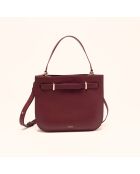 Sac à main Pilar en cuir bordeaux - 28,5x23,5x6 cm