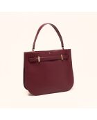 Sac à main Pilar en cuir bordeaux - 28,5x23,5x6 cm