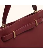 Sac à main Pilar en cuir bordeaux - 28,5x23,5x6 cm