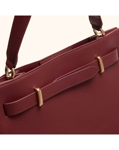 Sac à main Pilar en cuir bordeaux - 28,5x23,5x6 cm