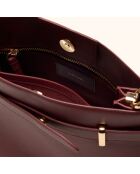 Sac à main Pilar en cuir bordeaux - 28,5x23,5x6 cm