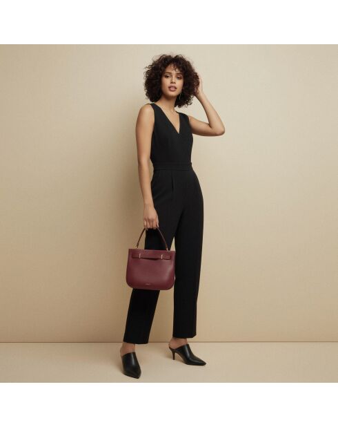 Sac à main Pilar en cuir bordeaux - 28,5x23,5x6 cm