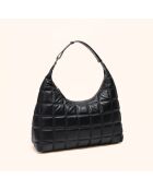 Sac porté épaule Zazie en cuir noir - 45x25x16 cm