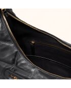 Sac porté épaule Zazie en cuir noir - 45x25x16 cm
