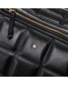 Sac porté épaule Zazie en cuir noir - 45x25x16 cm