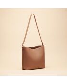 Sac seau Diane en cuir cognac - 26,2x25,7x12 cm