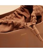 Sac seau Diane en cuir cognac - 26,2x25,7x12 cm