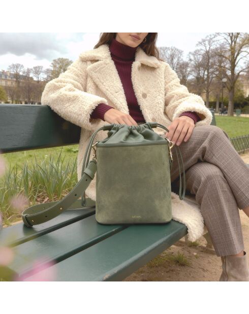 Sac seau Gwen en cuir argile - 21x20,4x9,7 cm