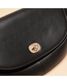 Sac banane Claudia en cuir noir - 27,2x15,2x5 cm