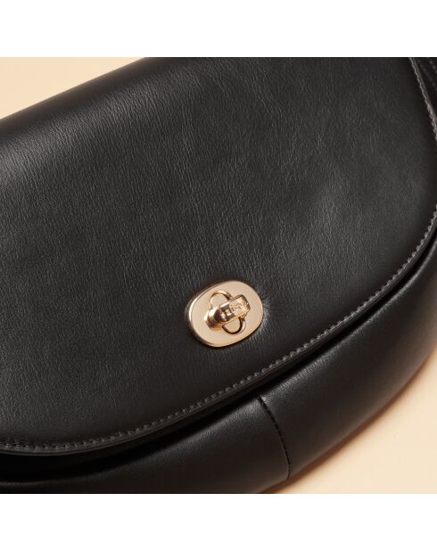 Sac banane Claudia en cuir noir - 27,2x15,2x5 cm