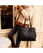 Sac à main Camille en cuir noir - 37,1x27,2x15 cm